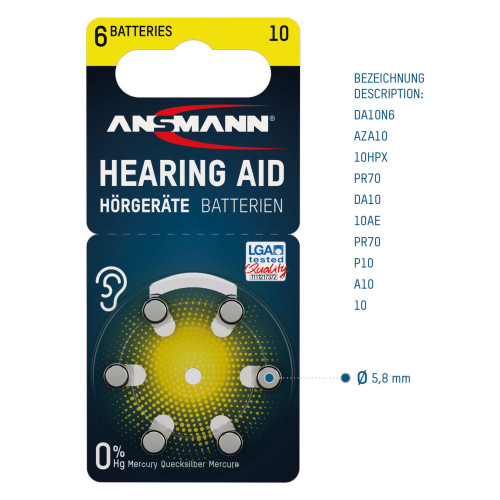 Ansmann type 10 gehoorbatterijen 60x